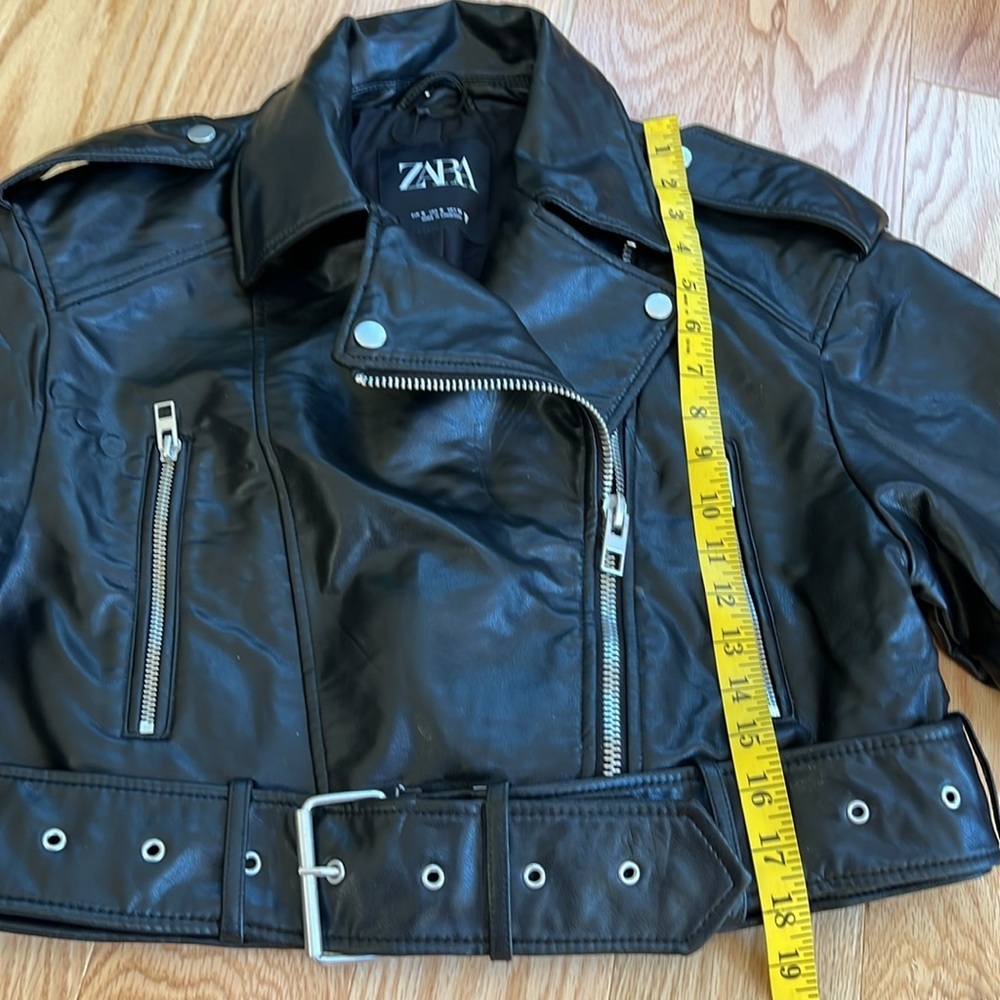 NWOT! Zara small black faux leather biker jacket. - Picture 11 of 13